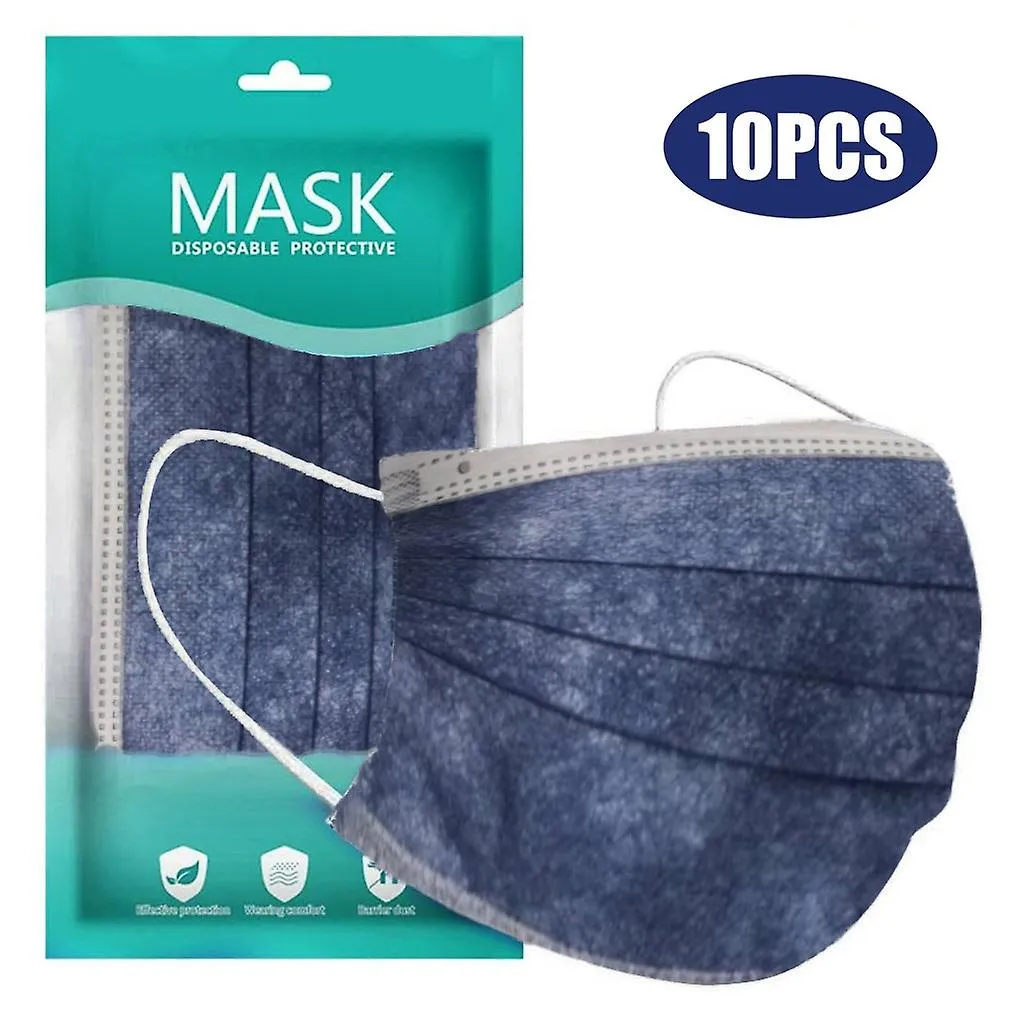 10pcs Masks Disposable Safety Face Mask Personal Breathable Facial Mask 3ply Ear Loop