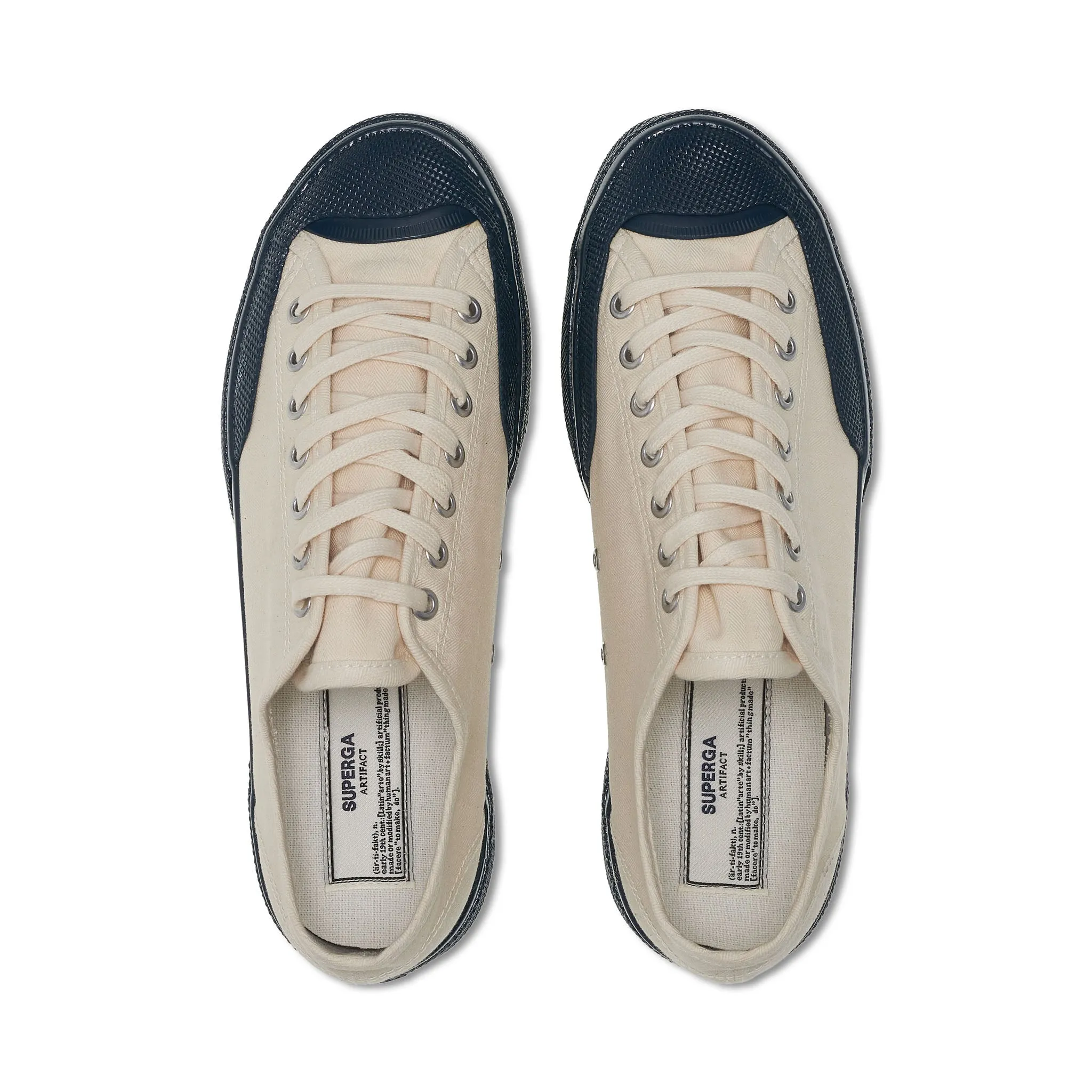 2432 Twisted Herringbone Sneakers - Off White Blue Petrol