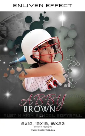 Abby Austin High School Softball Sports Template -  Enliven Effects