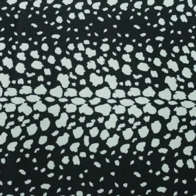 Abstract Dots White and Black Background Charmeuse Polyester Fabric