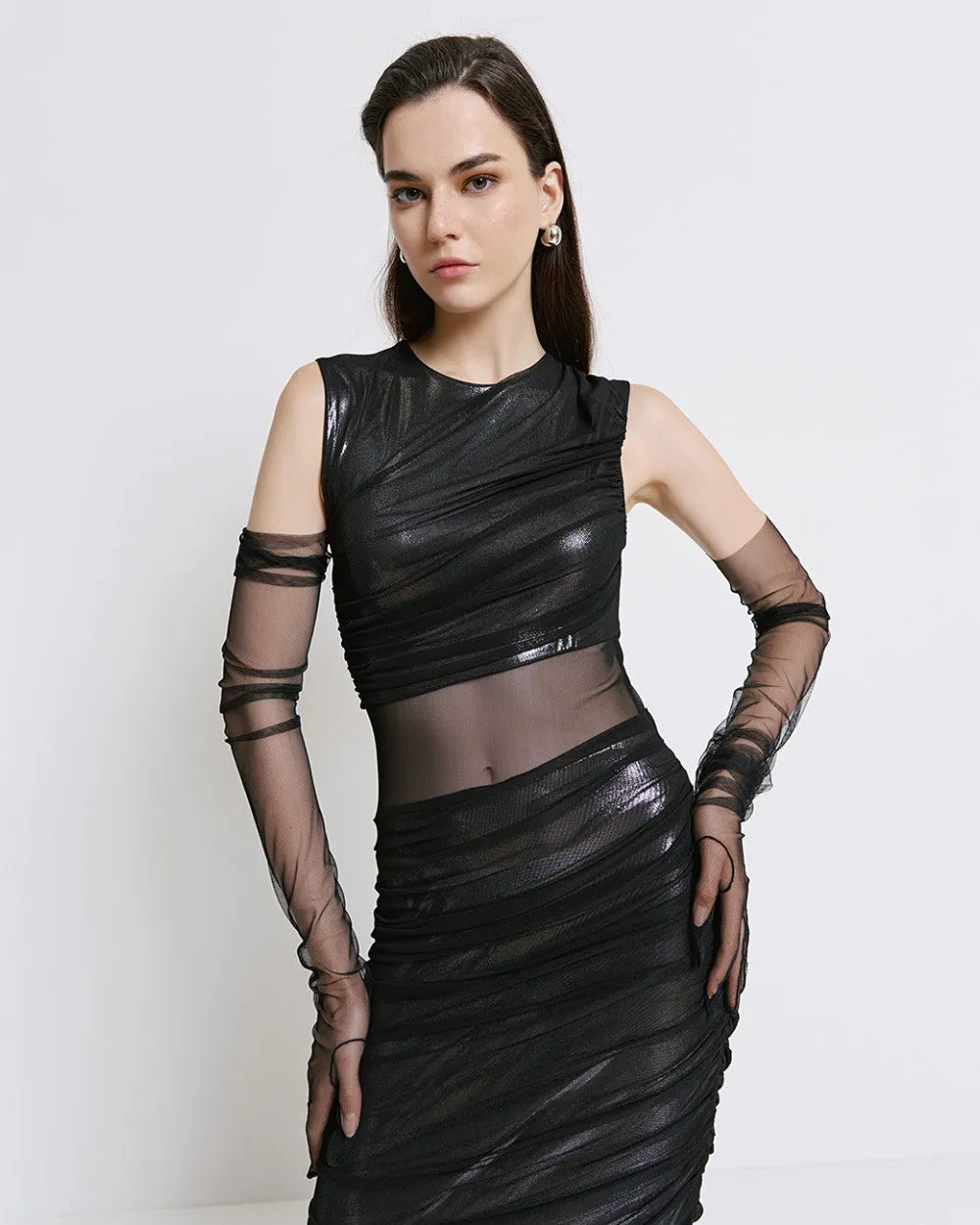 Access Fashion Black Slinky Dress