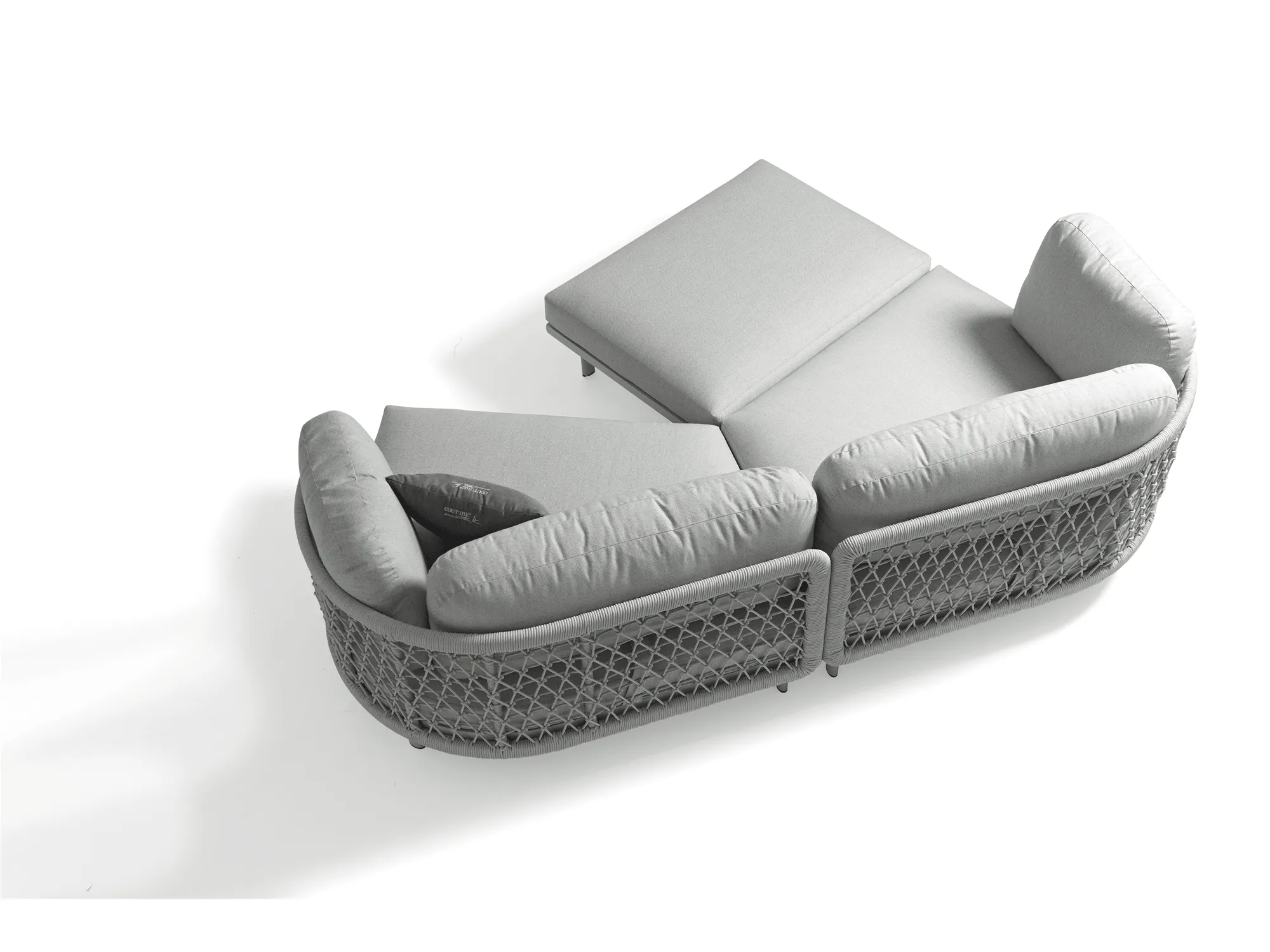 Amberly Outdoor Ottoman in Light Grey