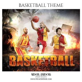 American High School - Basketball Themed Sports Photography Template