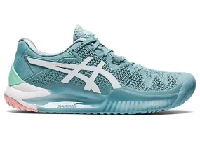 Asics Gel Resolution 8 Womens Tennis Shoes (Smoke Blue/White)