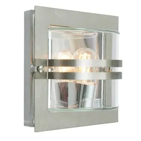 Bern Stainless Steel And Clear Glass Outdoor Wall Light