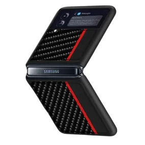 Black Carbon Fiber Design Case - Samsung Galaxy Z Flip3 and Flip3 5G