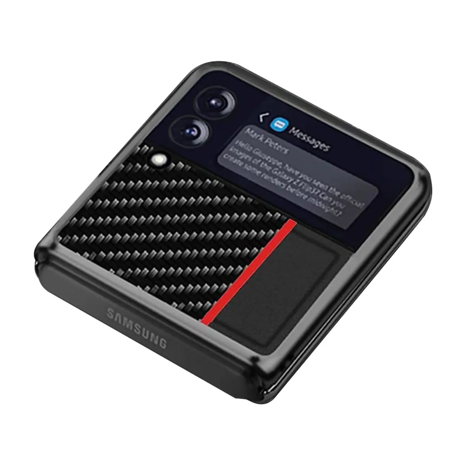 Black Carbon Fiber Design Case - Samsung Galaxy Z Flip3 and Flip3 5G