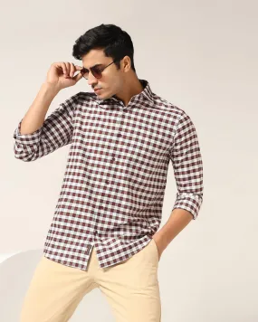 Casual Brown Check Shirt - Ruby