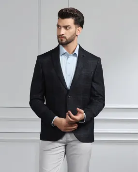 Casual Navy Check Blazer - Bastile