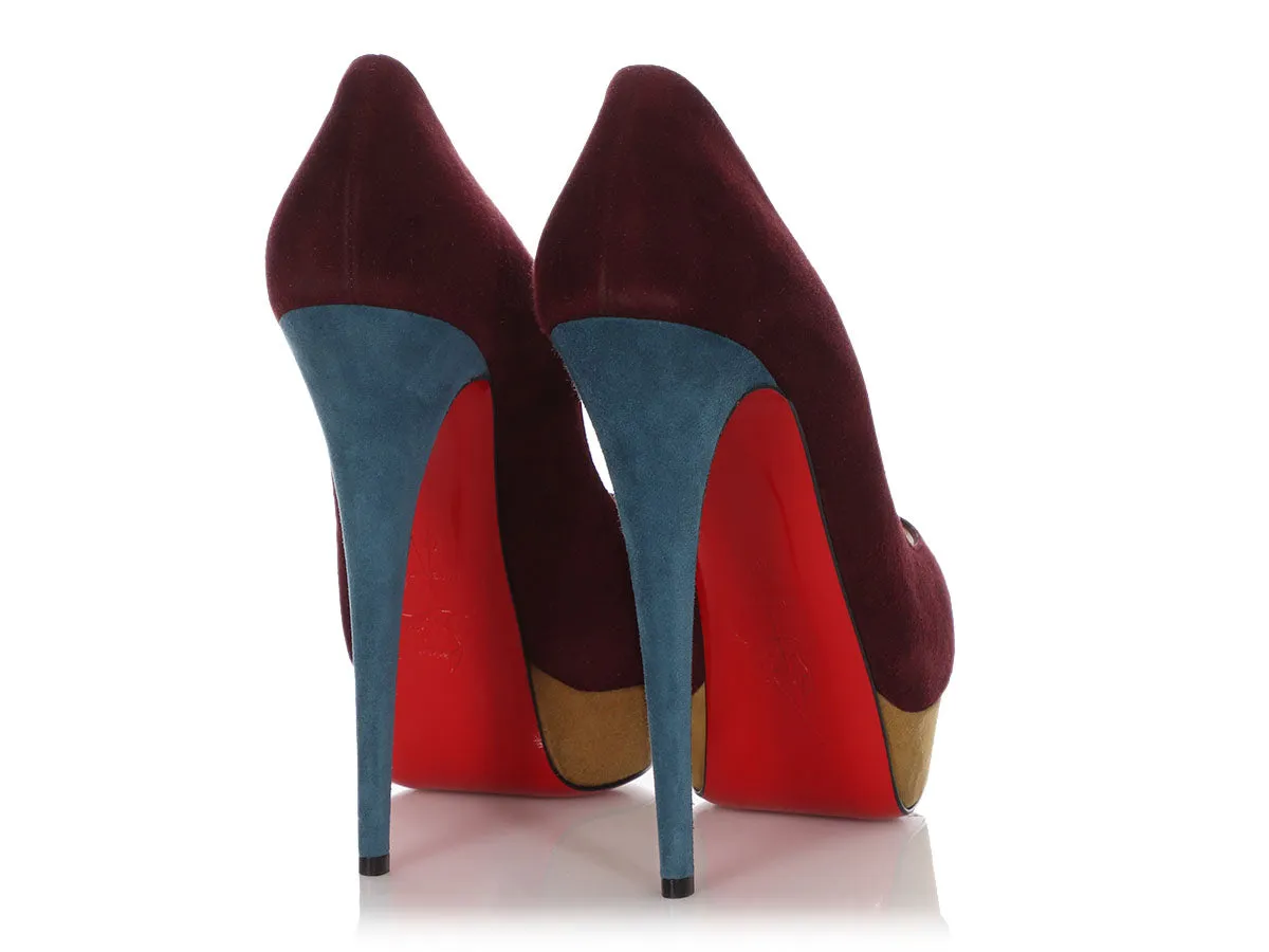 Christian Louboutin Multicolor Suede Lady Peep 150 Pumps