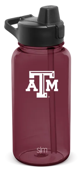 Collegiate Plastic Summit Water Bottle with Simple Flip Straw Lid