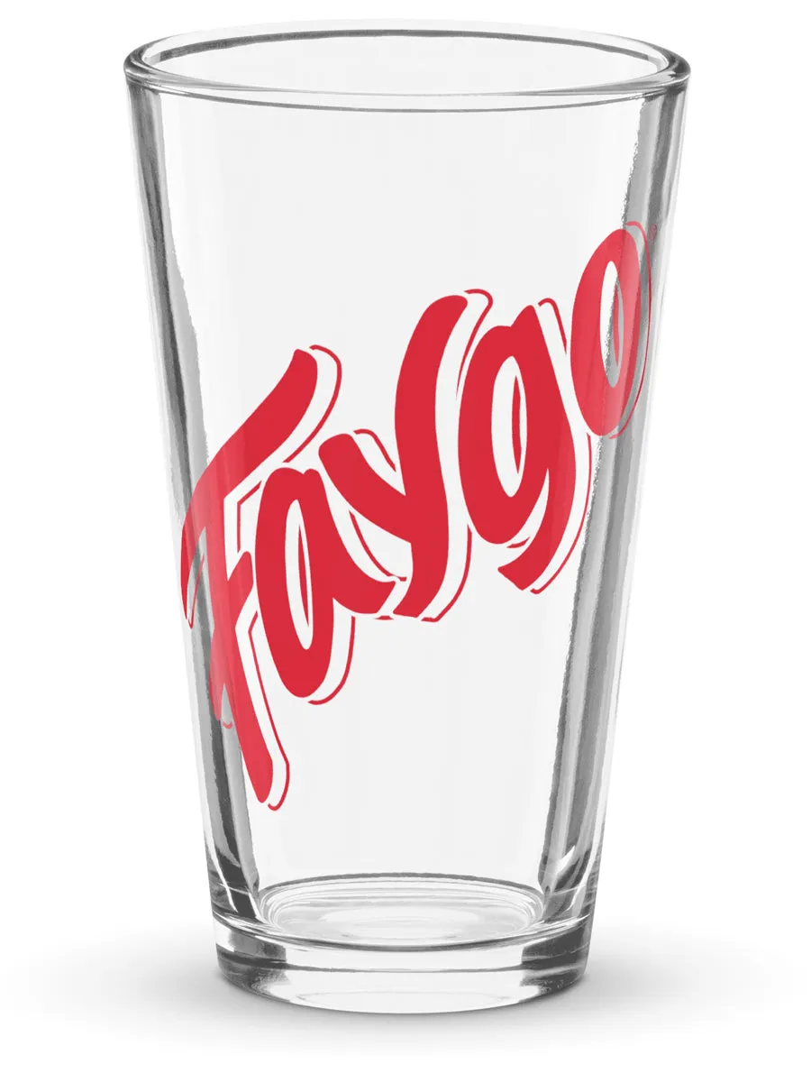 Faygo Logo Pint Glass - Red Pop 16 oz