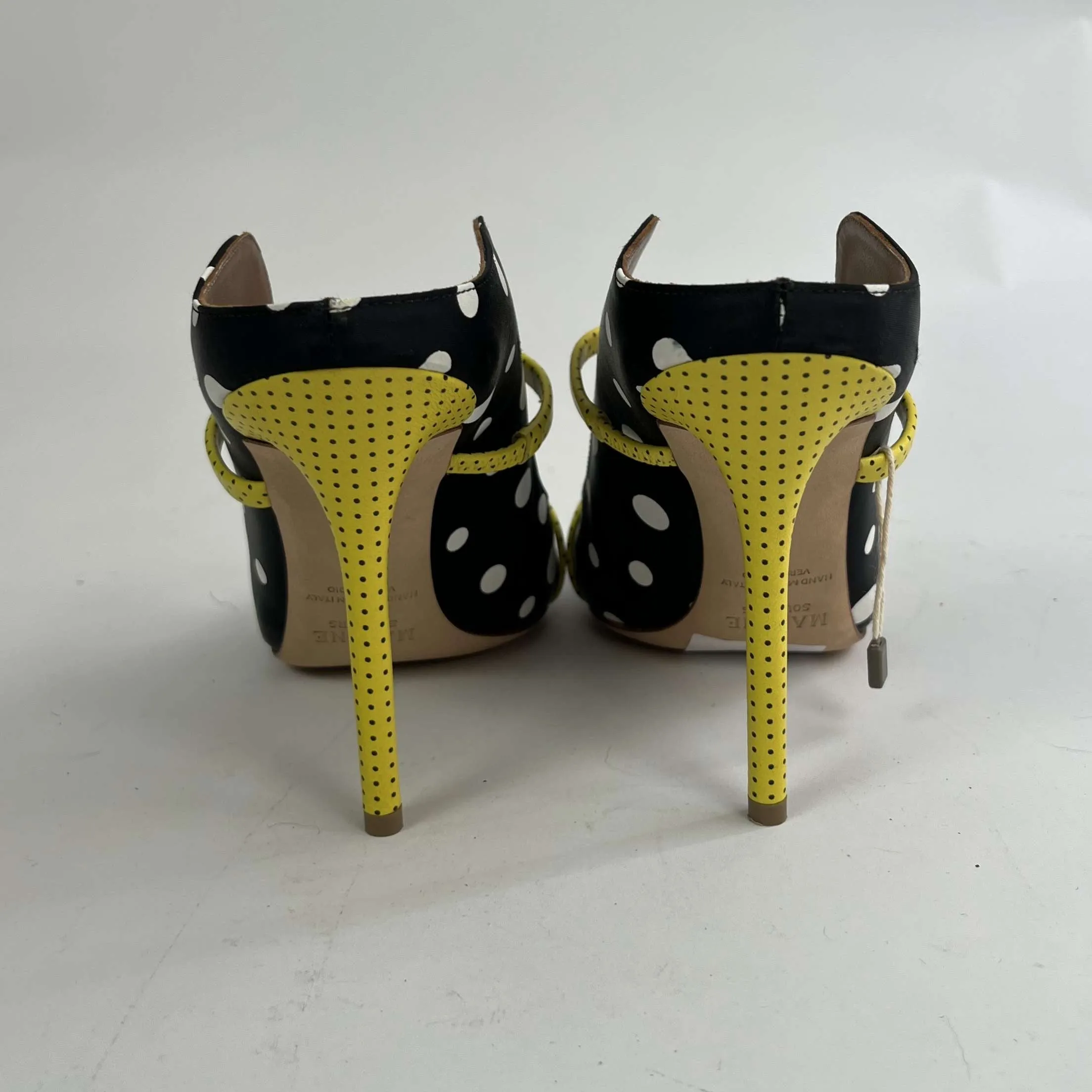 Malone Souliers Brand New £580 Polka Dot Satin Maureen Heels 39