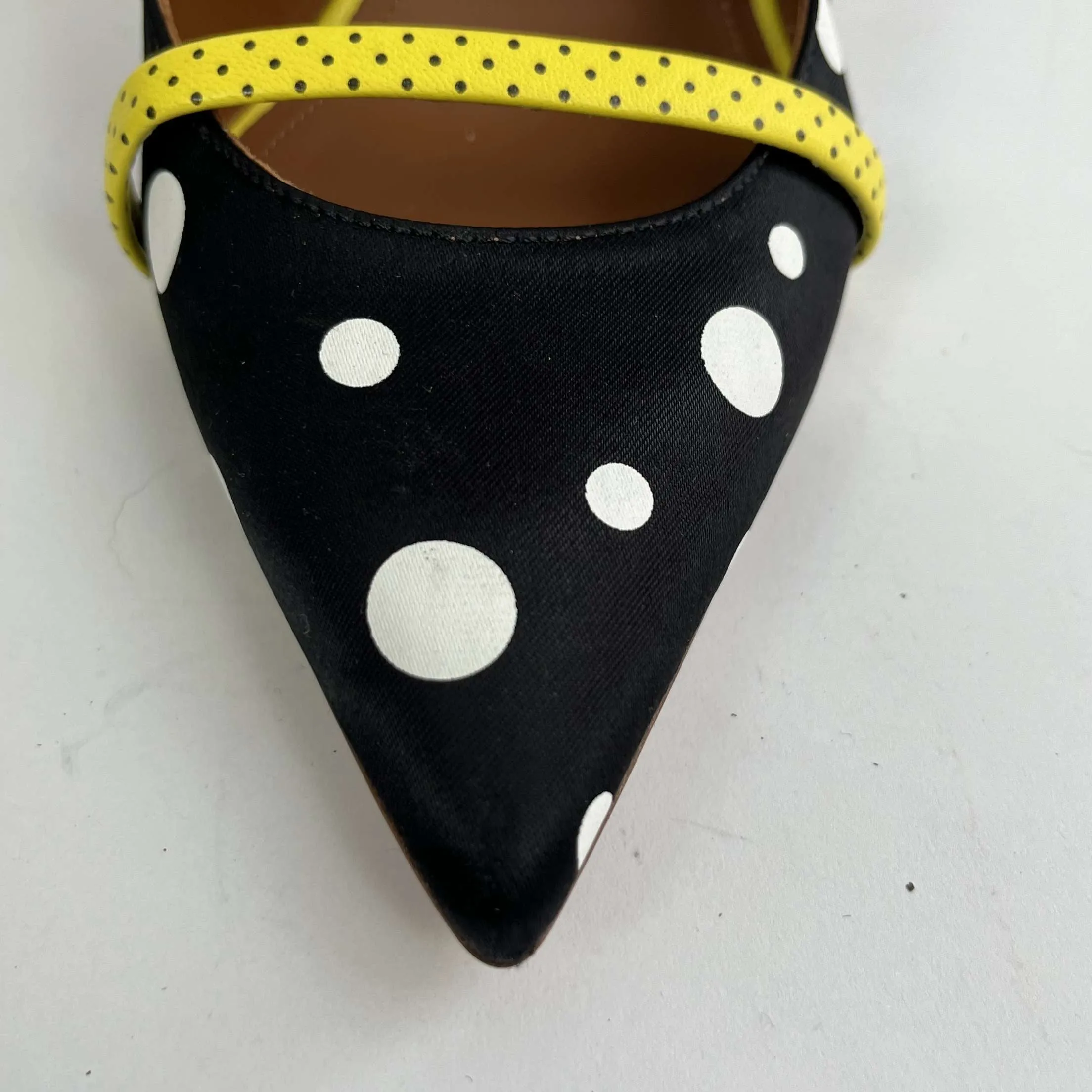 Malone Souliers Brand New £580 Polka Dot Satin Maureen Heels 39