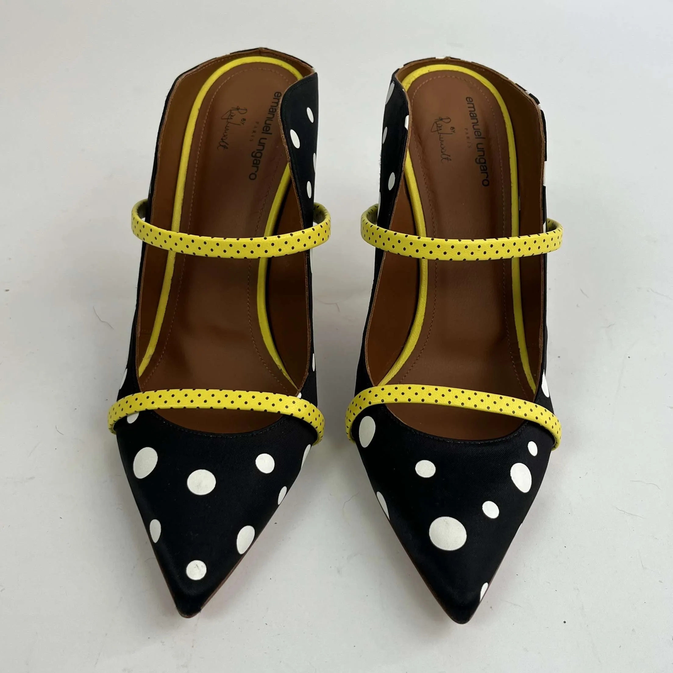 Malone Souliers Brand New £580 Polka Dot Satin Maureen Heels 39