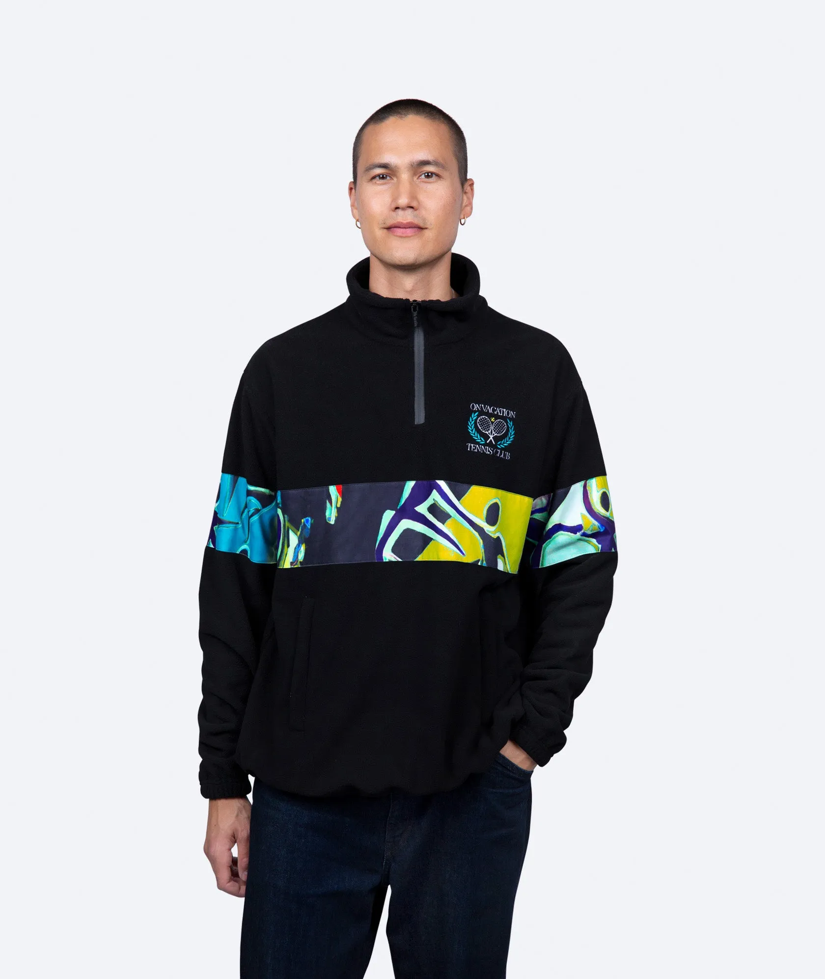 Match Fleece Sweater - Black