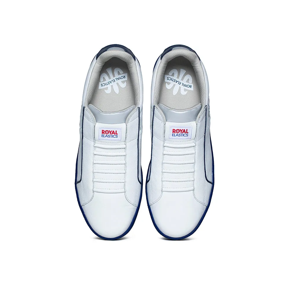 Men's Icon Genesis White Blue Leather Sneakers 01901-005