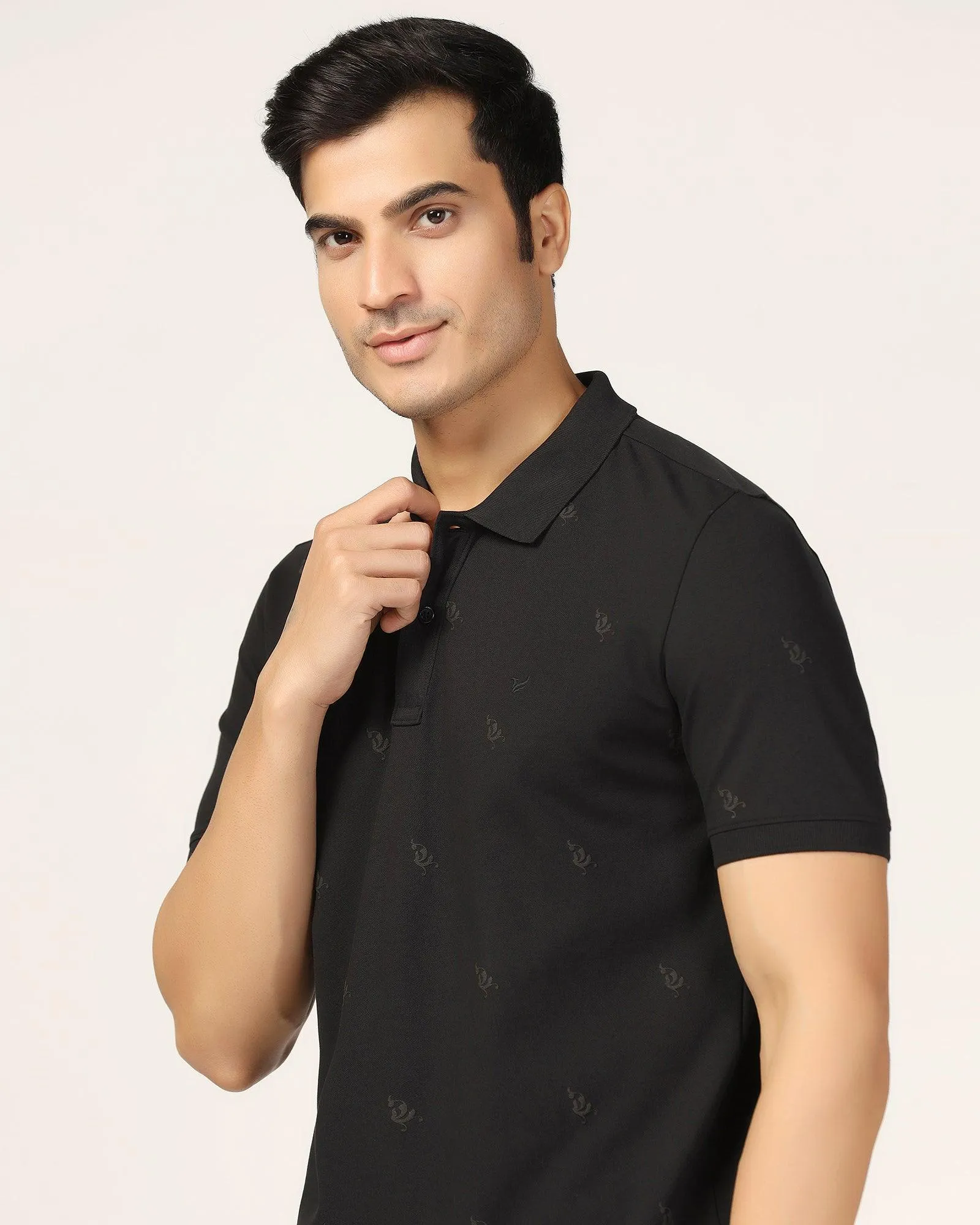 Polo Black Printed T-Shirt - Bird