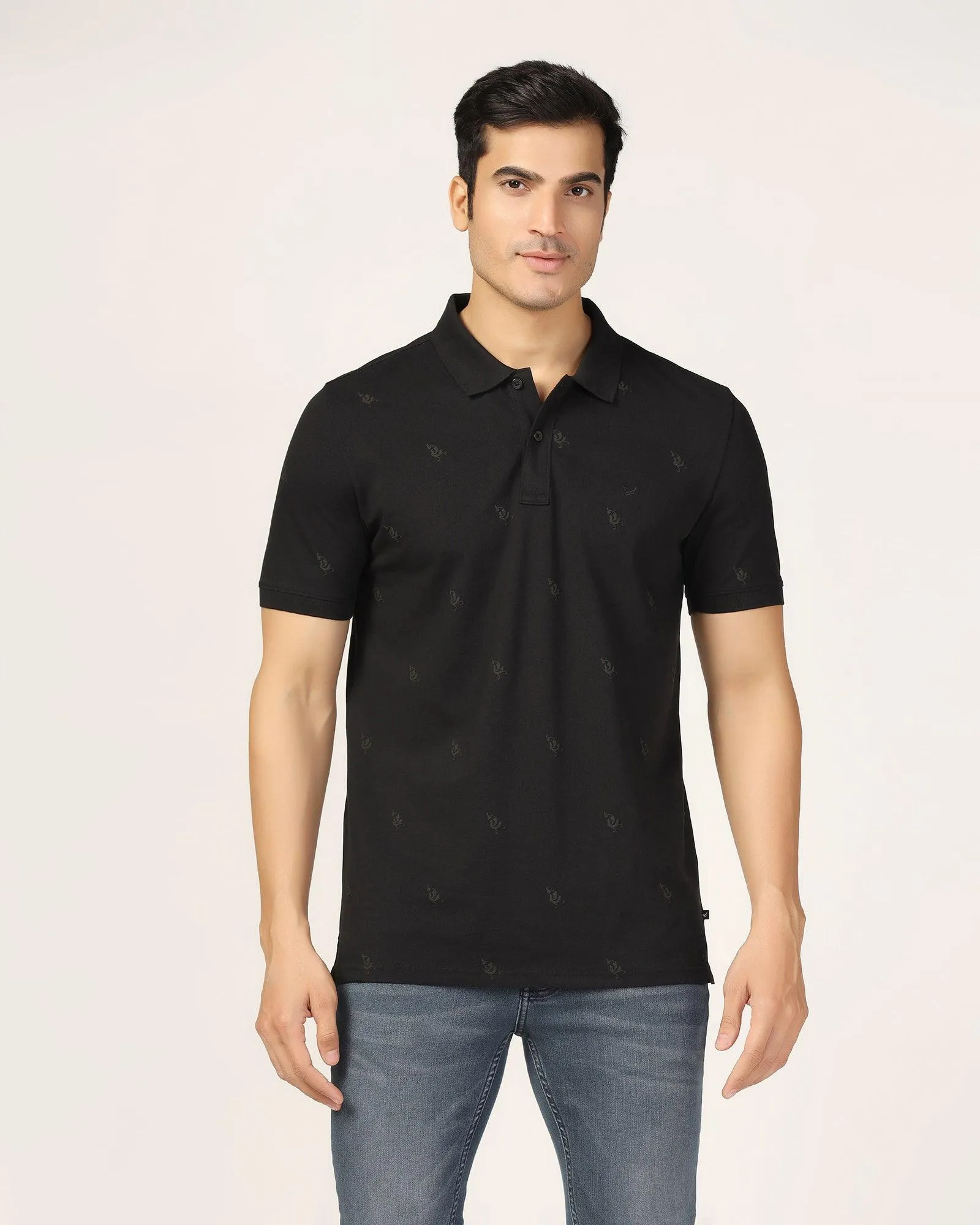 Polo Black Printed T-Shirt - Bird