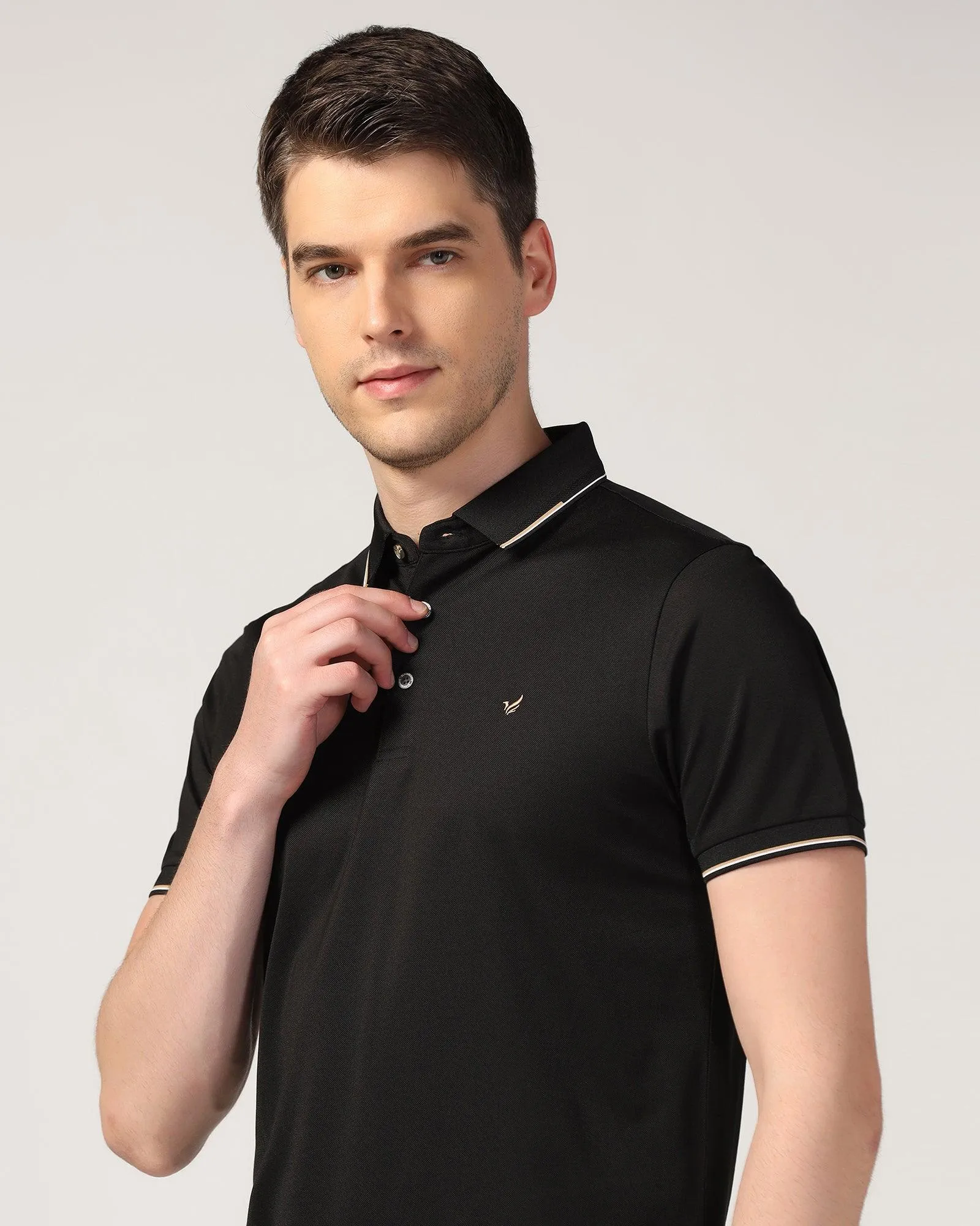 Polo Black Solid T-Shirt - Emerald