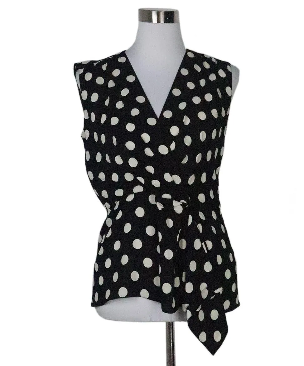 Prada B&W Polka Dot Top sz 6