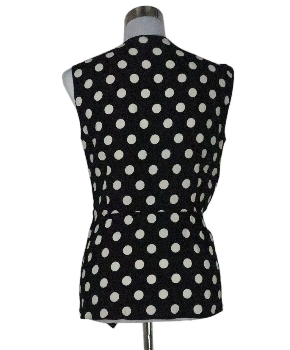 Prada B&W Polka Dot Top sz 6