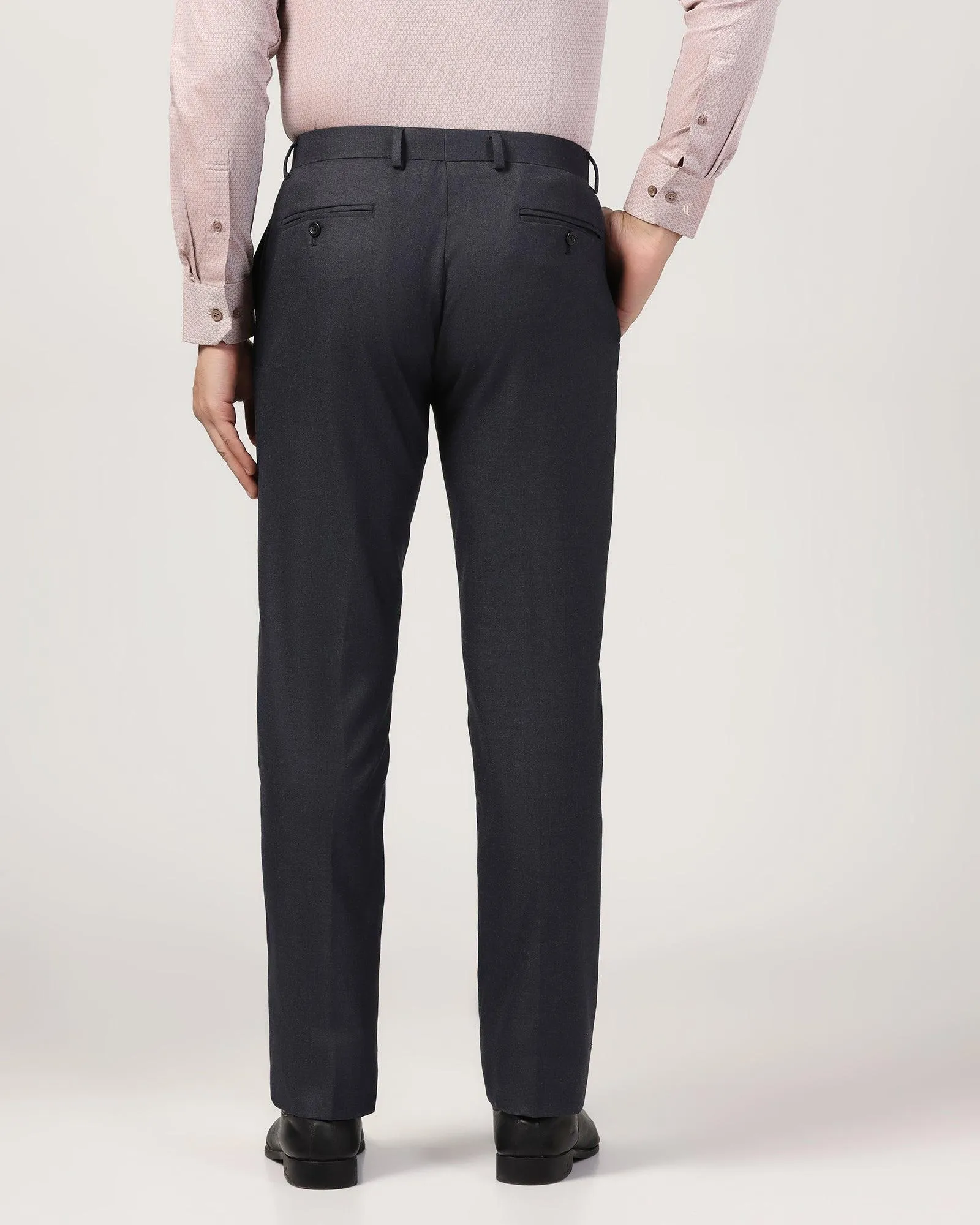 Slim Comfort B-95 Formal Navy Textured Trouser - Jimy