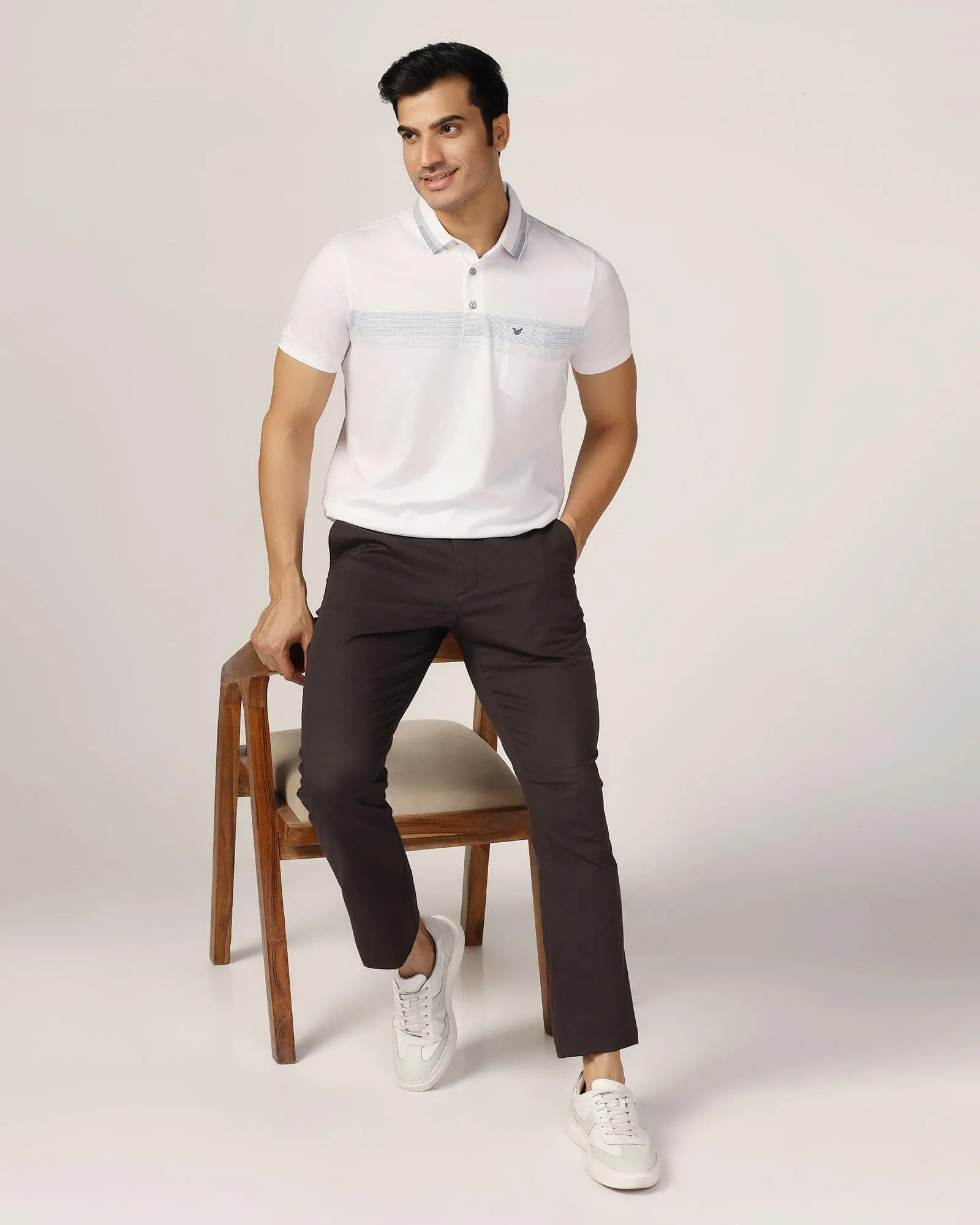 Straight B-90 Casual Charcoal Textured Khakis - Segy