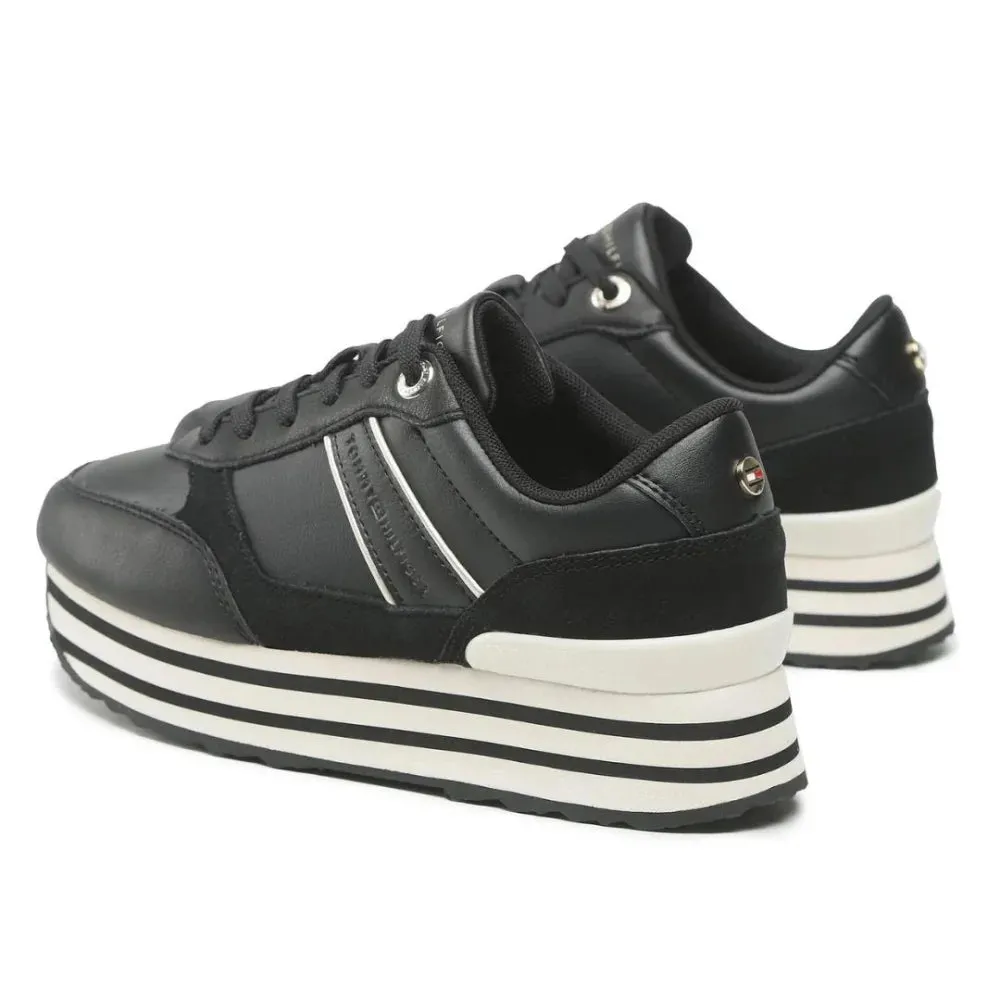 Tommy Hilfiger Platform Stripes Trainers Women's - BLK