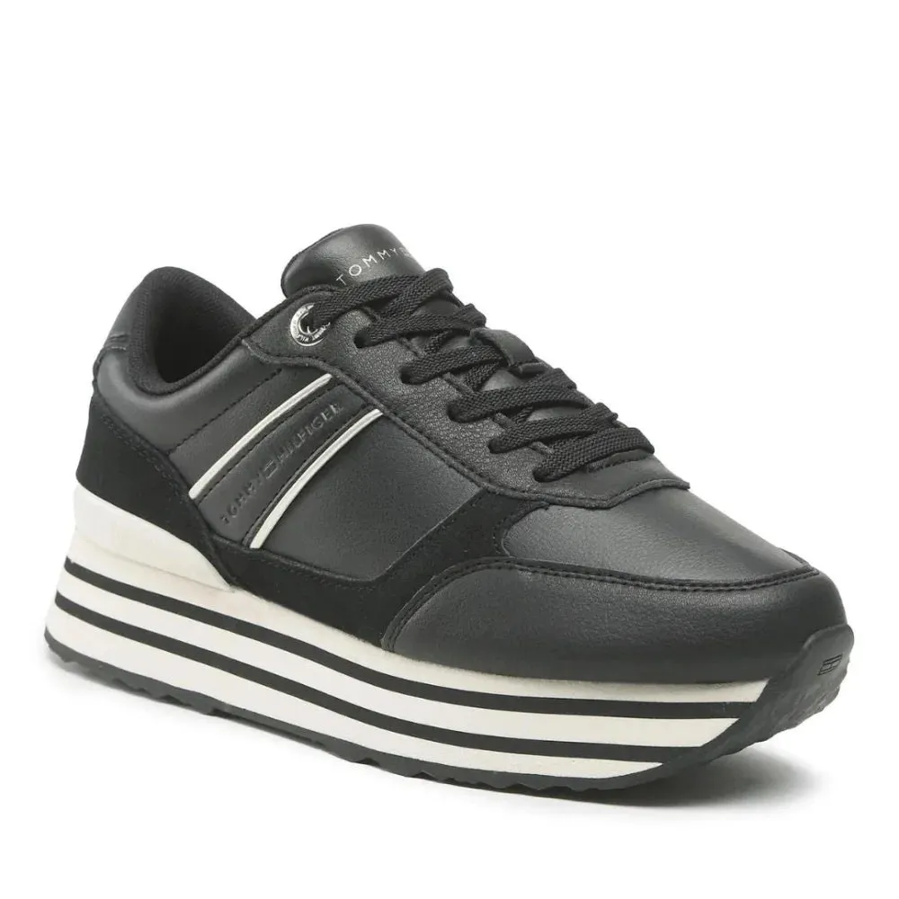 Tommy Hilfiger Platform Stripes Trainers Women's - BLK