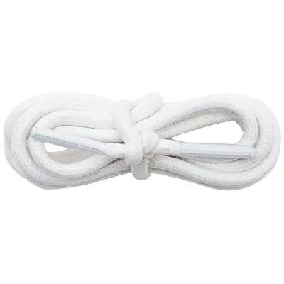 Waxed Cotton 3/16 Round Laces - White (2 Pair Pack) Shoelaces