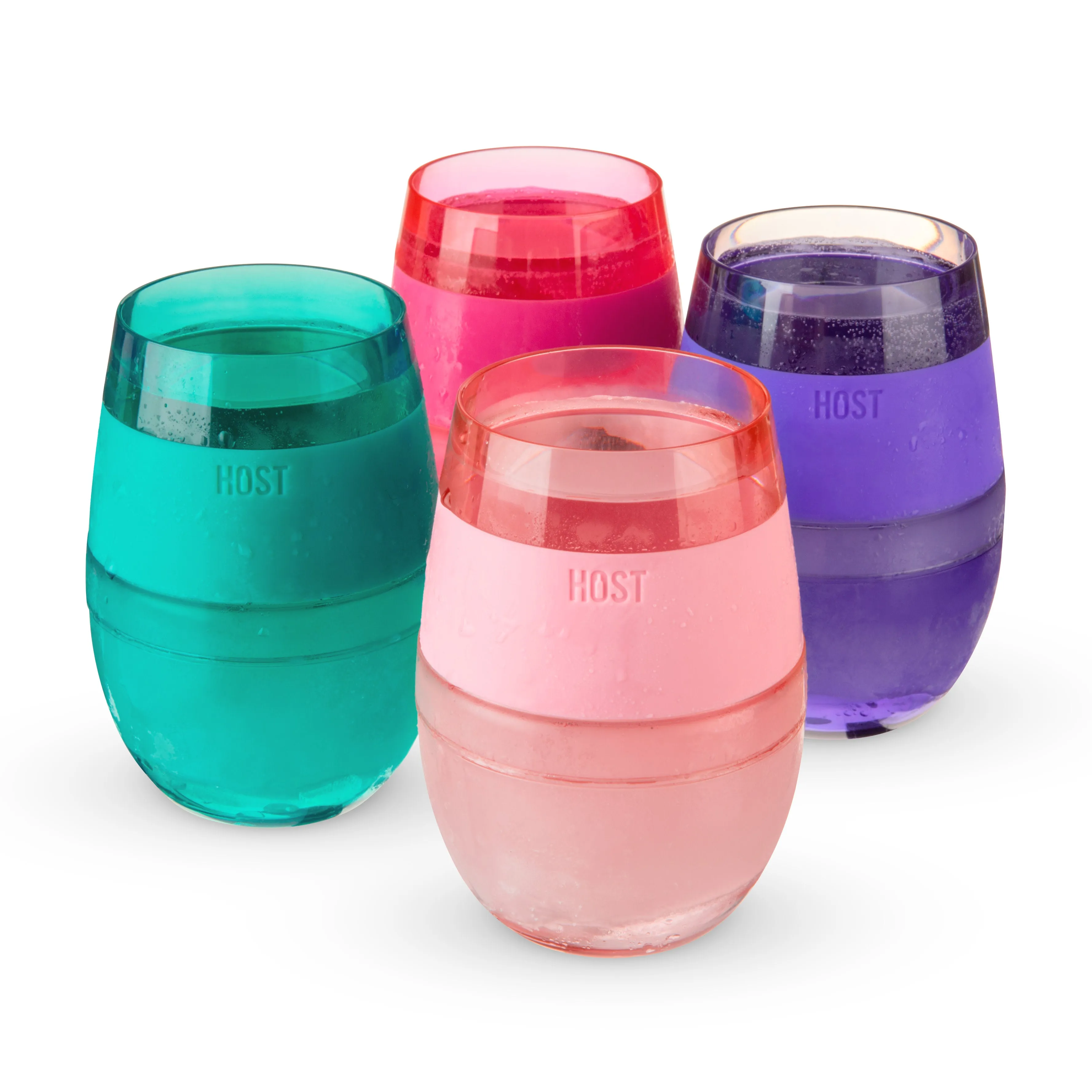 Wine FREEZE™ Cooling Cups in Translucent Multicolor, Set of 4