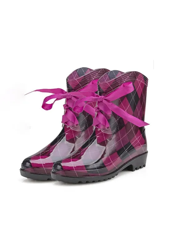 Women's Lace-up Short Rain Boots